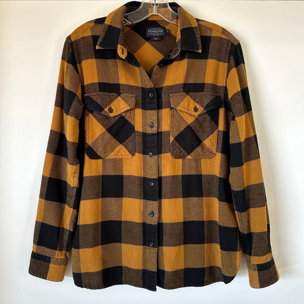 Pendleton Madison Flannel Shirt, Small, black/gold